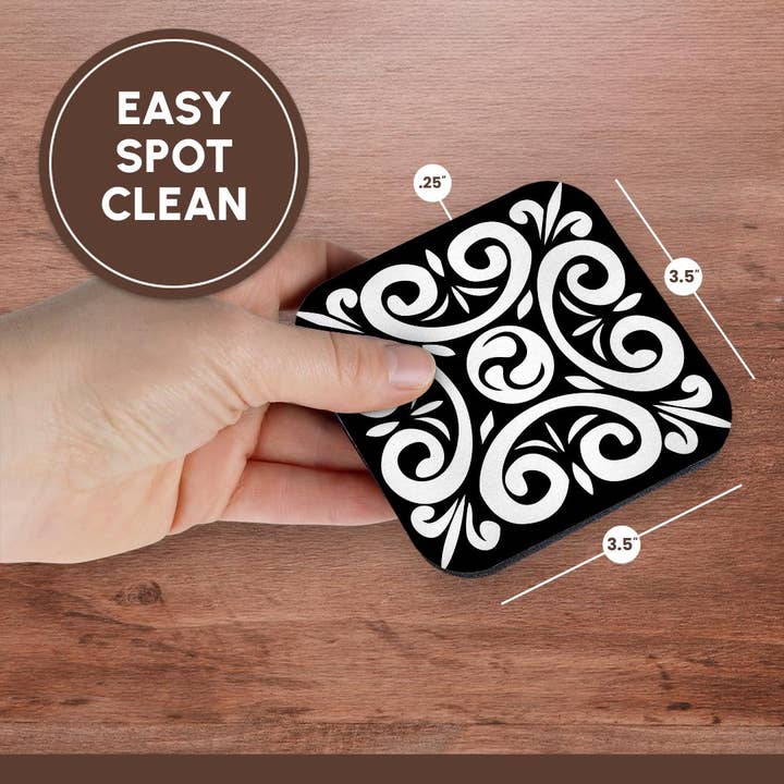 3dRose - Wholesale Coasters - 3dRose, Curly Design Repeated, Coaster13