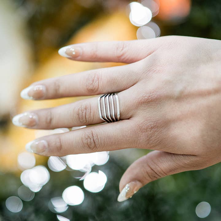 Ornamental Things - Wholesale Band/Stacked Ring - Silver Line Ring