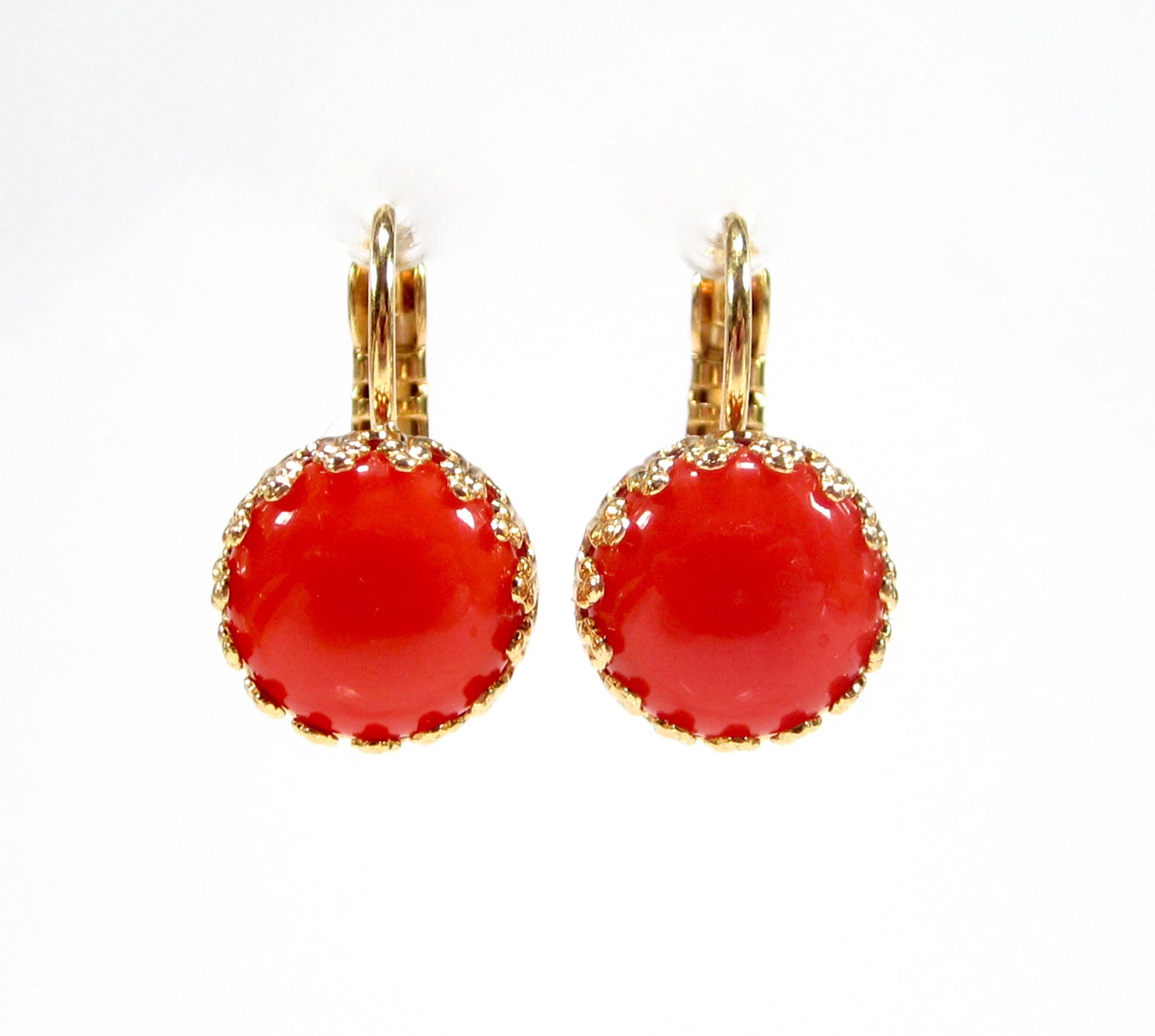 SoHo Schmuckmanufaktur - Vendita all'ingrosso Orecchini pendenti - Eleganti piccoli orecchini in oro rosso con pietre di vetro1