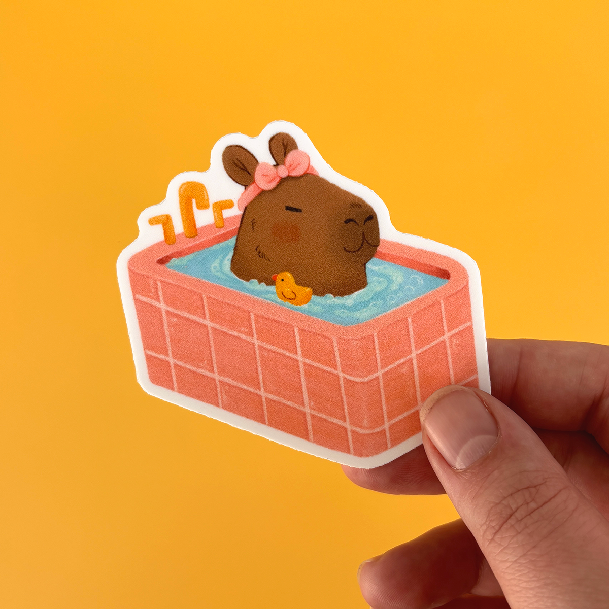 Emma Trithart - Wholesale Sticker - Capybara Bathtime Sticker1
