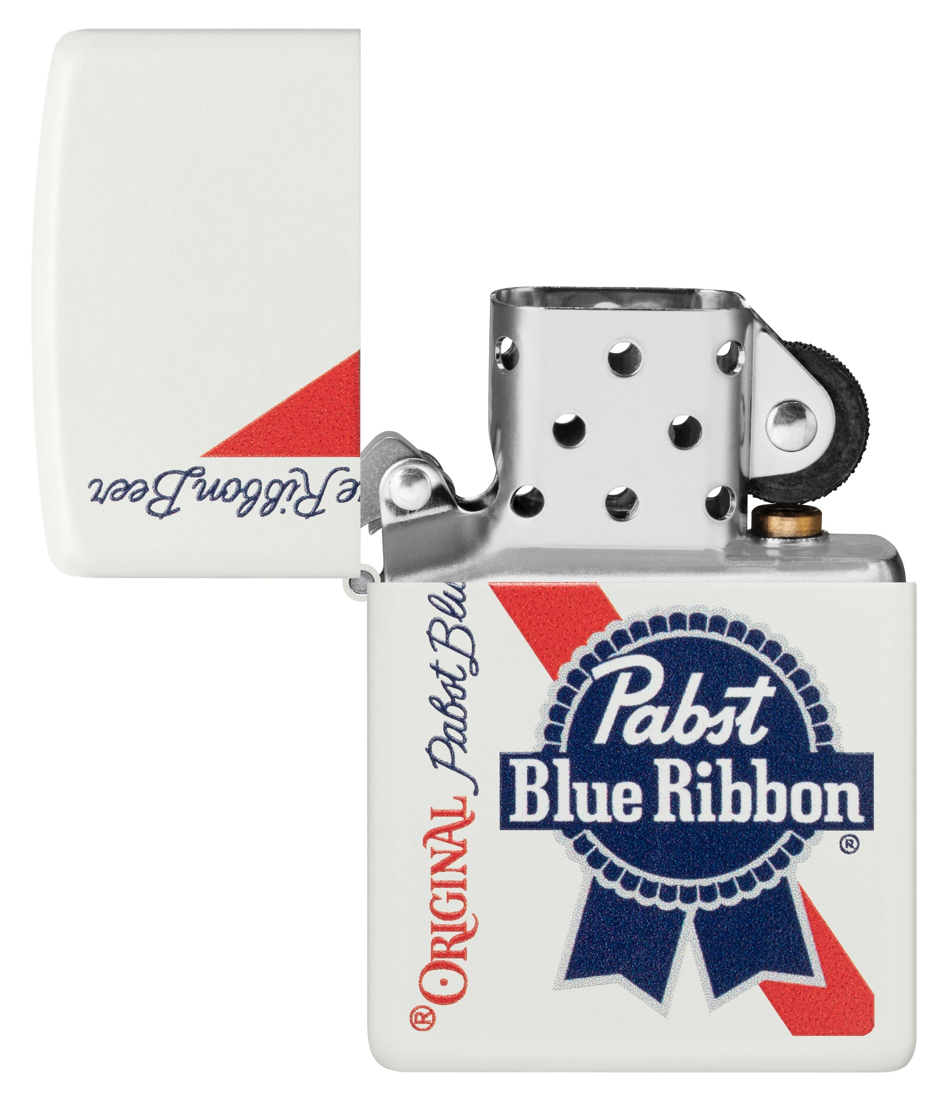 Benhalex - Wholesale Lighter - Zippo Pabst Blue Ribbon Beer, White Matte Color Image Lighter #487463