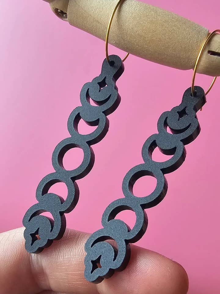 Moon Phase Earrings for wholesale by Fierce-Gentle