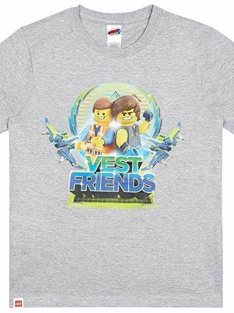 Camiseta de Manga Curta LEGO Meninos Preta Emmet e Rex por atacado de Vanilla Underground