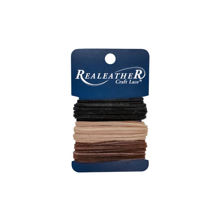 Realeather - Wholesale Craft Supplies - Sof-Suede Lace Combo Card, 3 Colors x 8ft.4