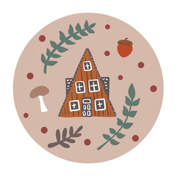 Made by Nilina - Wholesale Compact Mirror - Woodland Cabin Pocket Mirror - Deer Mushroom Nature Folk Art7