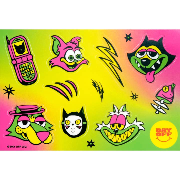 Catz Sticker Sheet for wholesale by Day Off Ltd.