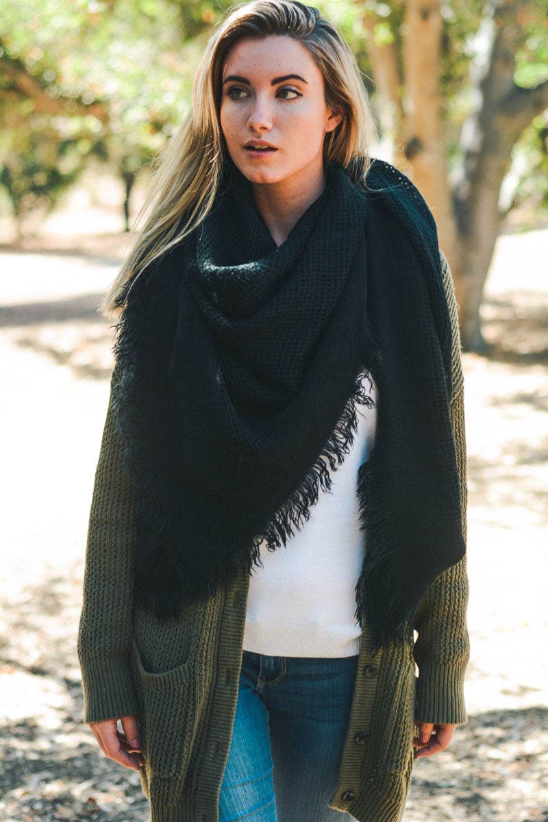 Leto Accessories - Venta al por mayor Bufanda - Mujer - Bufanda cuadrada de tejido abierto en 5 colores - estilo acogedor y chic6