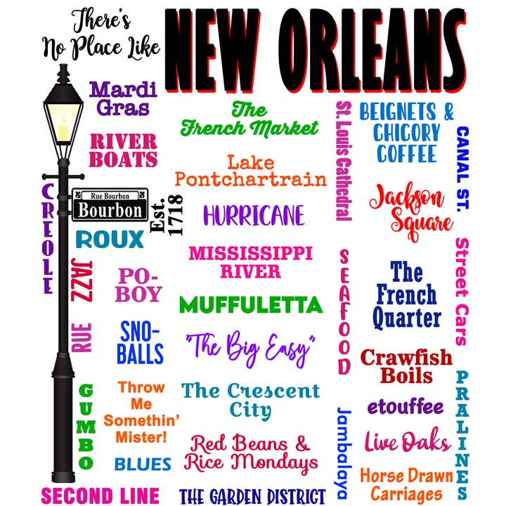 Souvenir-Geschirrtuch „There's Nowhere Like New Orleans“ für den Großhandel von Distinctive Design Wholesale