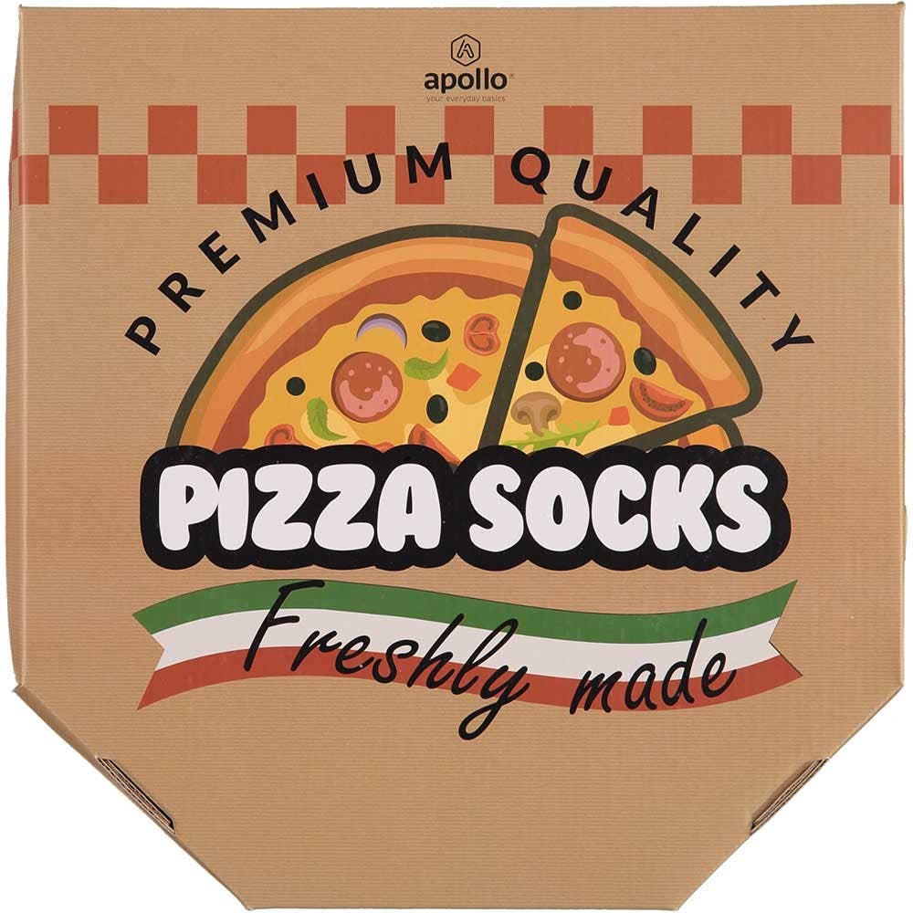 TRAAGOODS.COM – Großhandel Socken - Unisex – Pizza-Socken-Box mit 12 Punkten6