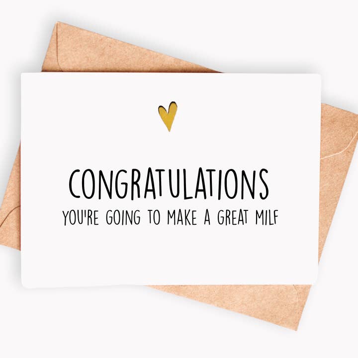 Funny baby card - Congrats, You're going to be a great milf for wholesale by Spicy Cards