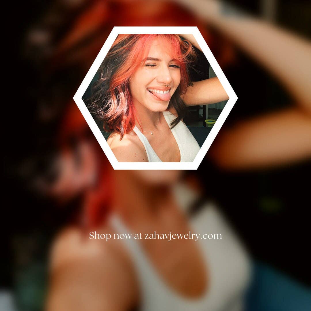 Zahav Jewelry - Wholesale Hoop Earrings - 14kt Solid Gold 2-Tone Septum Clicker Hoop 10mm #29