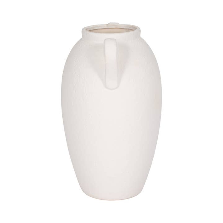 Sagebrook Home - Wholesale Vase - 13 in. White Stoneware Textured Jug with Handles Vase8
