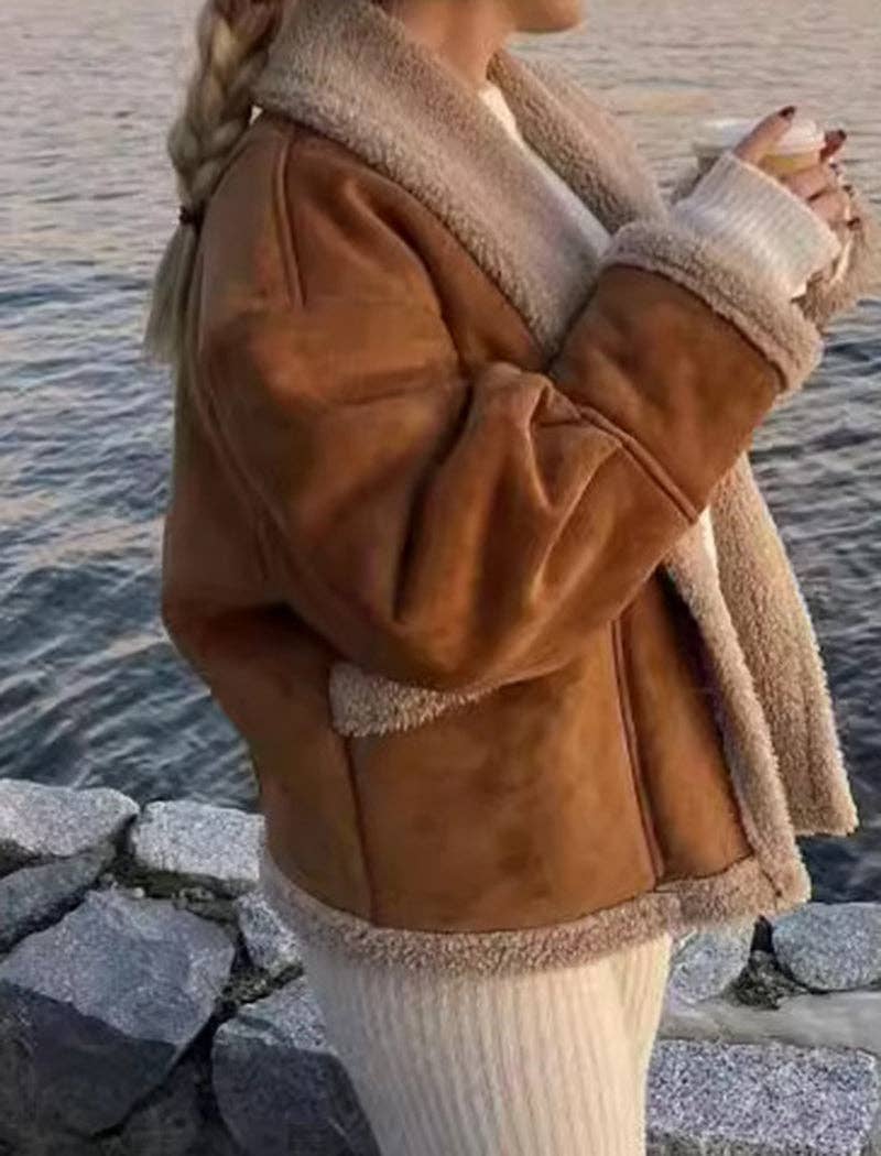 safistyle – wholesale Päls/fuskpäls - Dam – Överdimensionerad Faux Shearling fodrad kappa15