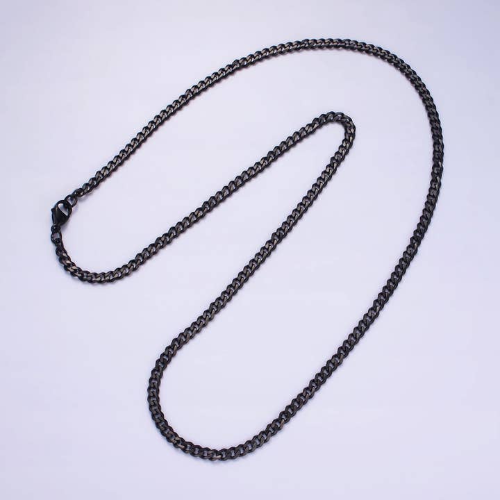 Aim Eternal - Wholesale Link & chain necklace - Stainless Steel 3.4 mm Curb Chain Men's Necklace5
