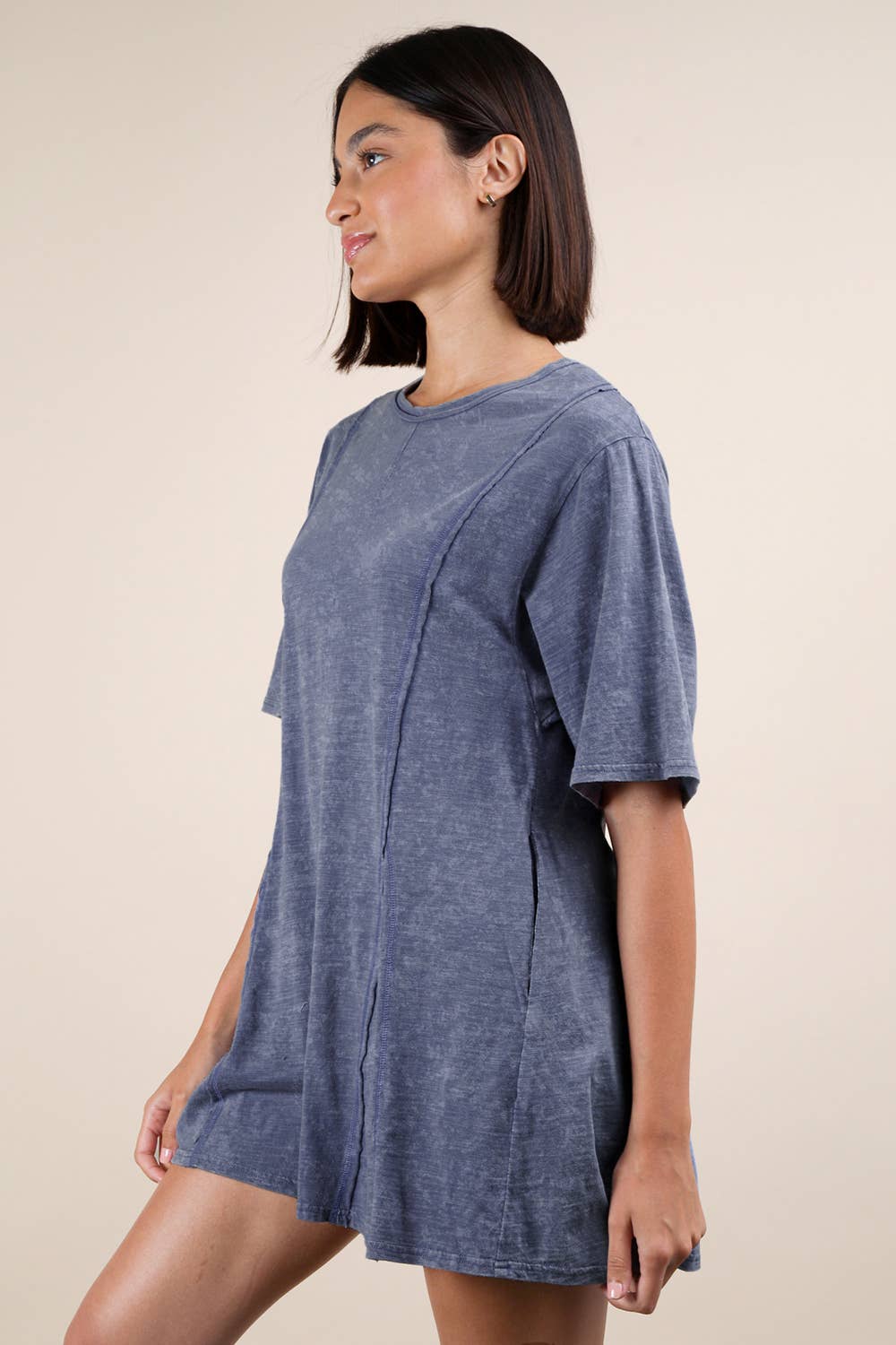 VERY J - Wholesale Romper - Women's - NP70727-Mineral Washed Oversized Knit Comfy Romper8