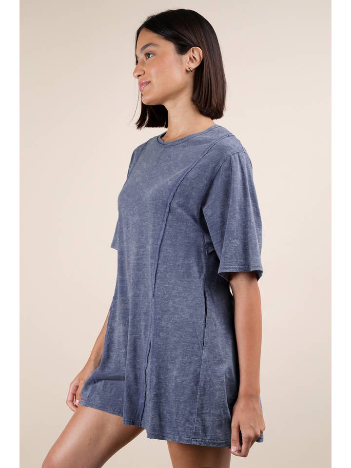 VERY J - Wholesale Romper - Women's - NP70727-Mineral Washed Oversized Knit Comfy Romper8