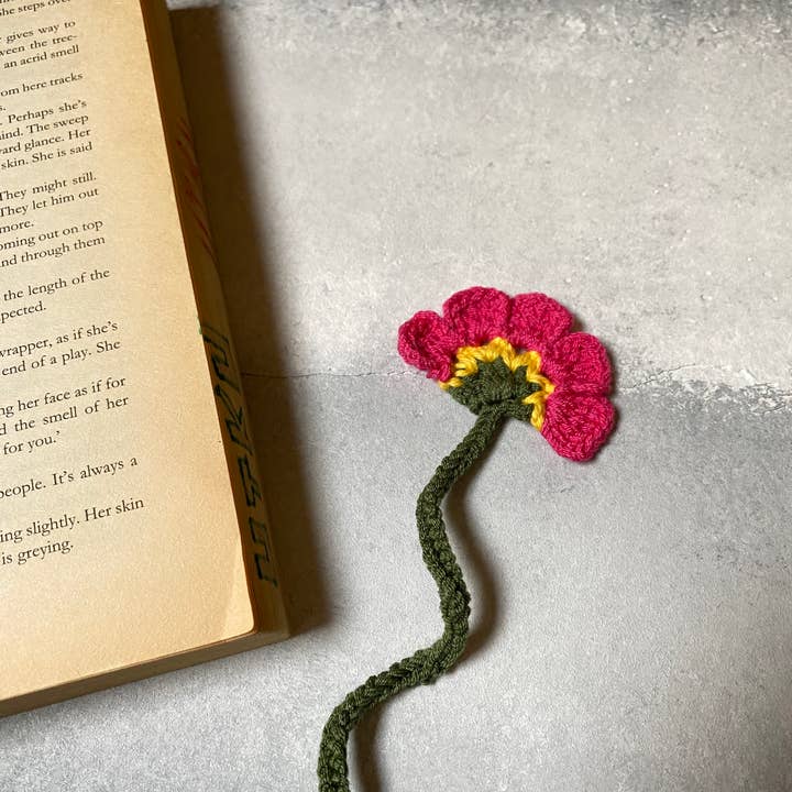 Honey Art and Nature - Vente Marque-page - Joli marque-page en forme de fleur au crochet, accessoire à chaîne Pink Bloom7