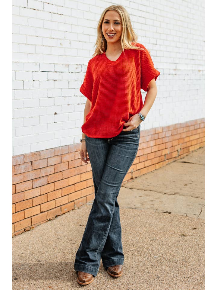 Andrée by Unit - Wholesale Knit Top - Women's - Crochet V Neckline Relaxed Poncho Top
