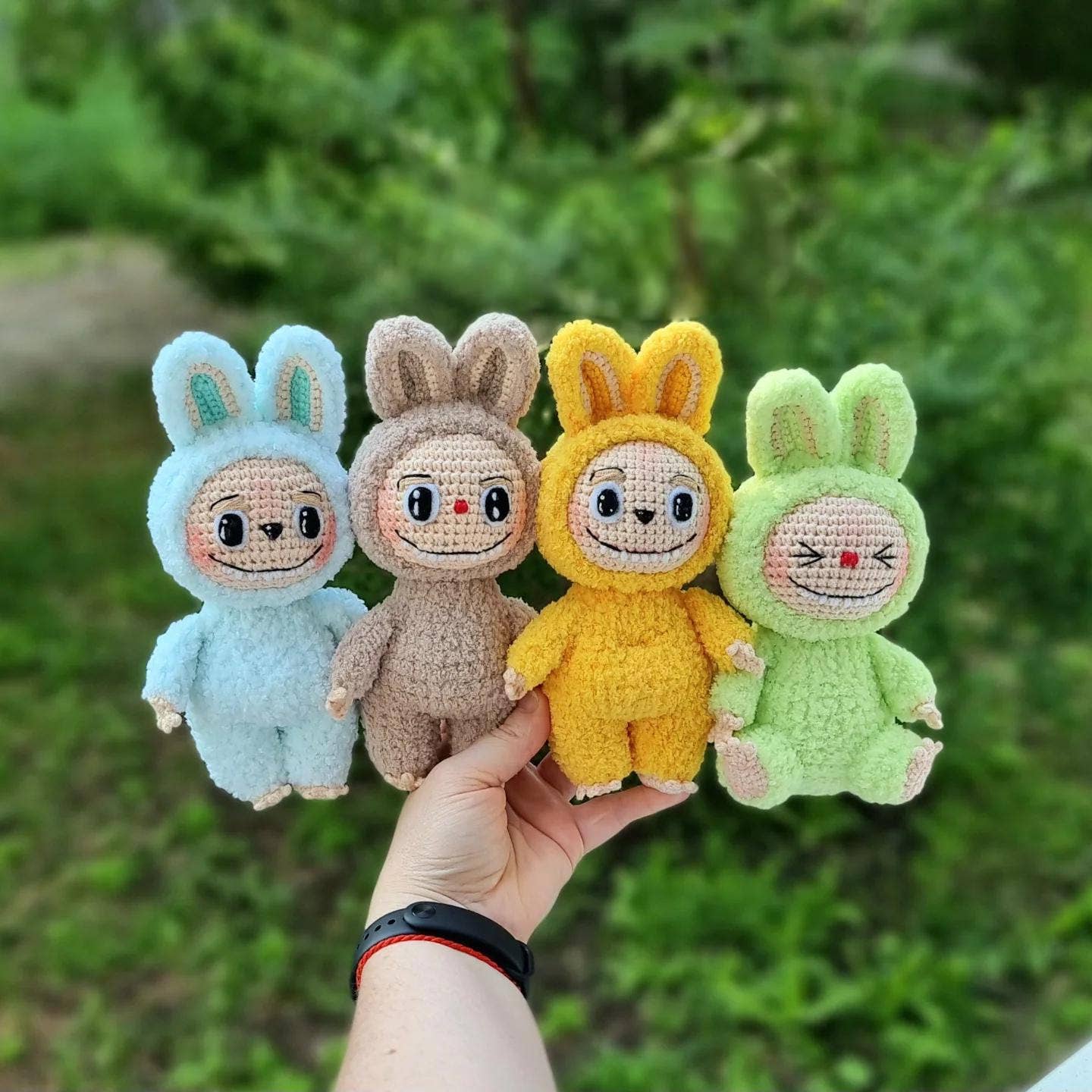 TOMOPOD LLC - Wholesale Christmas Decoration - Crochet Smiling Bunny, Handmade Labubu Decor Desk, Cute Gift1