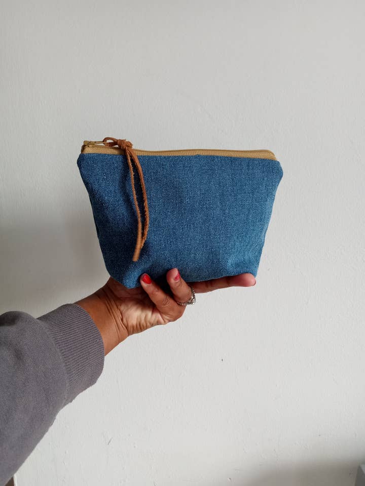 Women's Casual Denim Makeup Pouch for wholesale by NKHenry