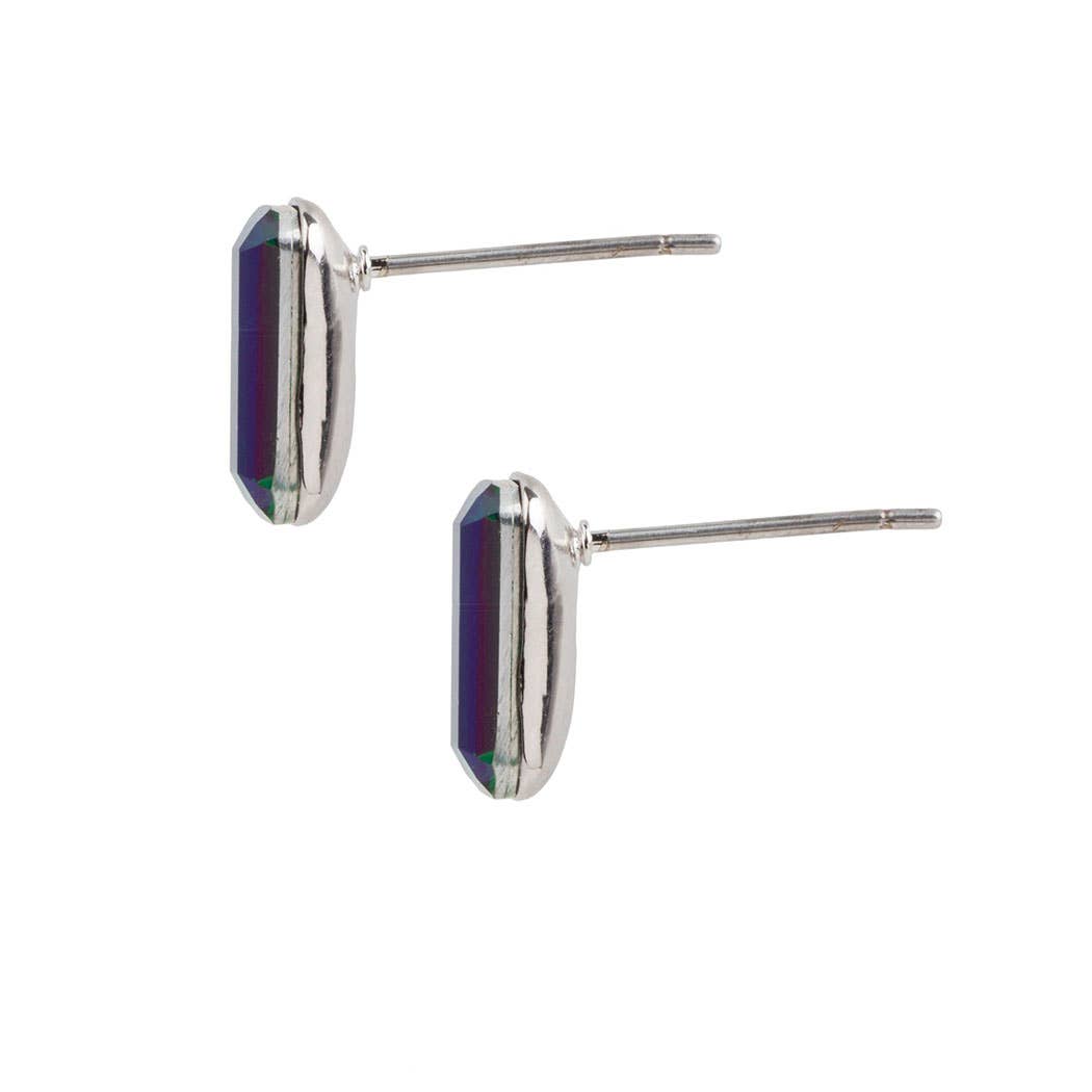 SAACHI – wholesale Stud/post earrings – Prism Baguette Pearl Gemstone Mini Stud Earring4