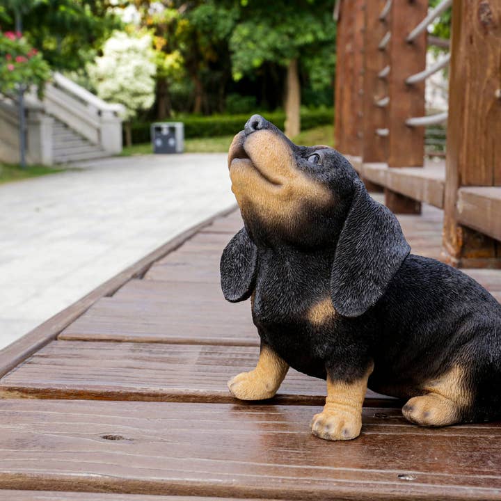 Hi-Line Gift Ltd. - Wholesale Outdoor Ornament/Decor - Howling Dachshund Puppy Statue