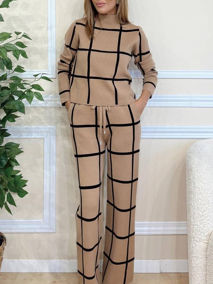 CWSTB1399_SOLID COLOR HIGH COLLAR PLAID PRINT SUIT for wholesale by NINEXIS