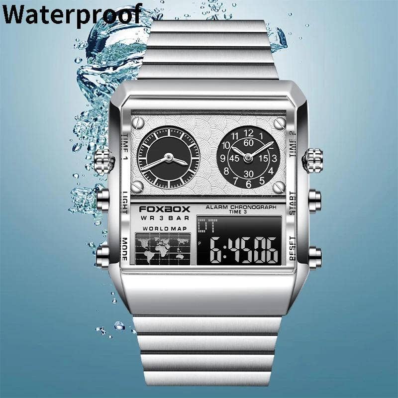 WoodWristCo – wholesale Wrist watch – Men's – Men Casual Sports Chronograph Alarm Quartz Wrist Watch5