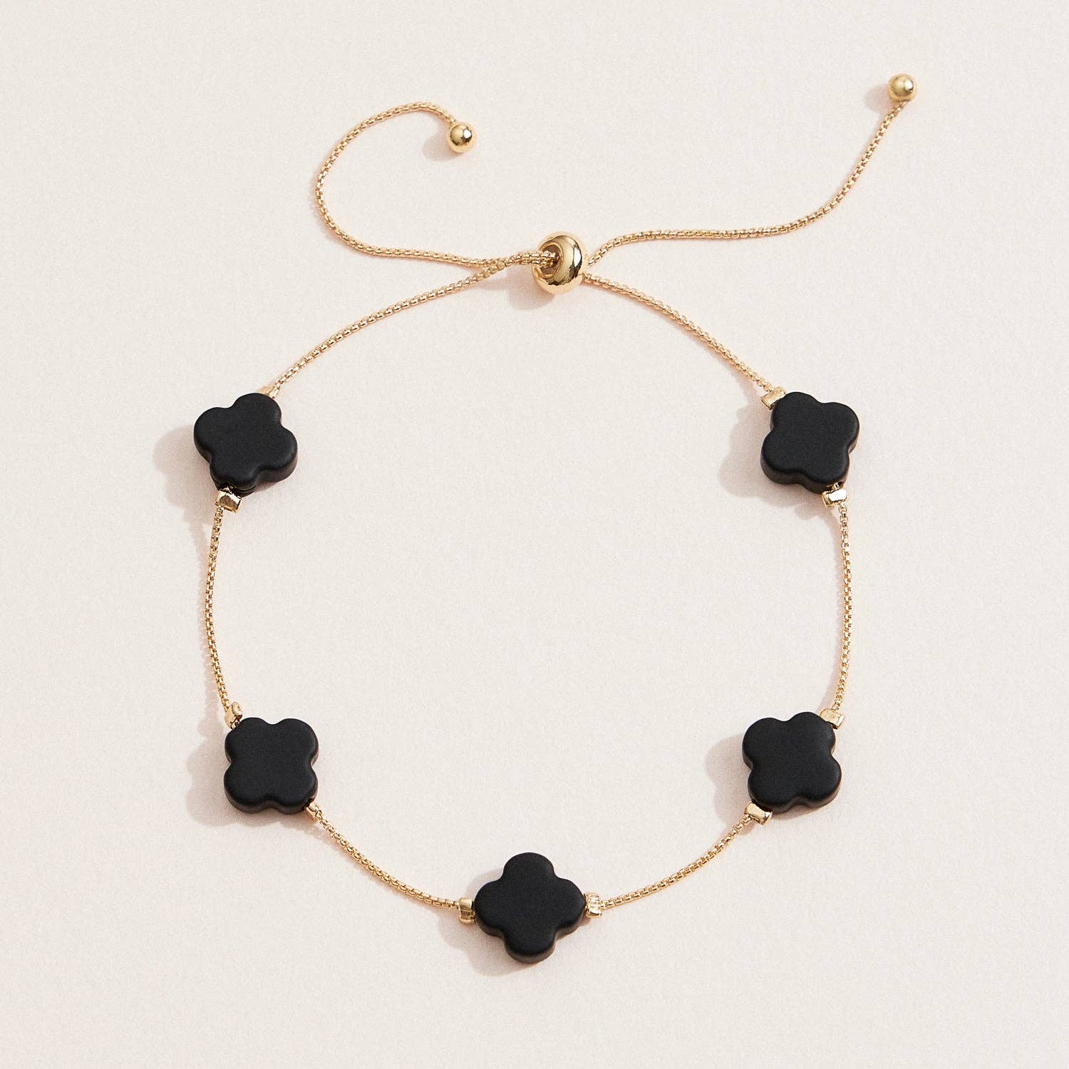 Lilla Haven - Wholesale Charm/Dangle Bracelet - Adjustable Four-Leaf Clover Charm Bracelet – Delicate Chain with Vibrant Clover Accents in Red, White, Black, or Pink3