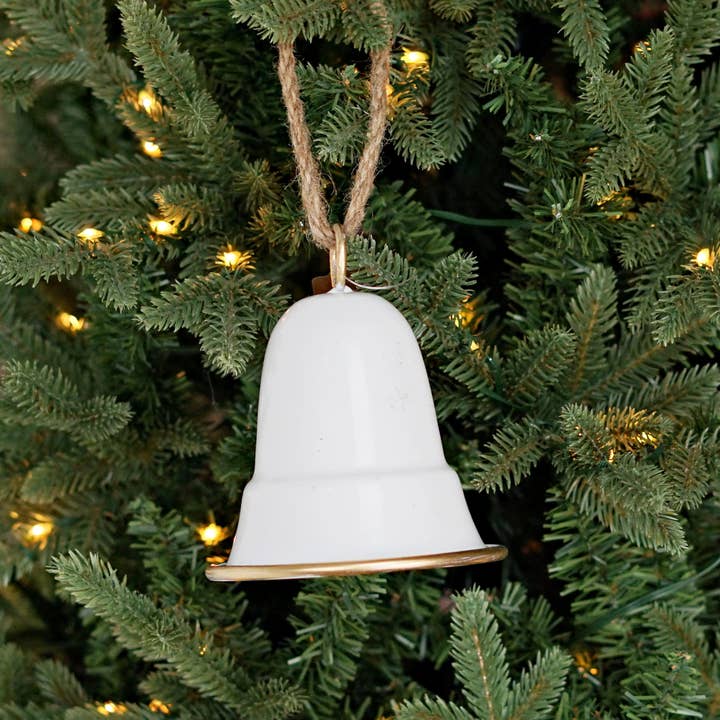 570536- Single Liberty Bell-Glossy White with Gold Edge-5.5L for wholesale by Holiday Depot Inc.