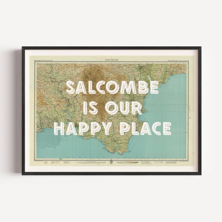 Add Your Town South Devon Map Print - Quote Wall Art for wholesale by Timmy Loves