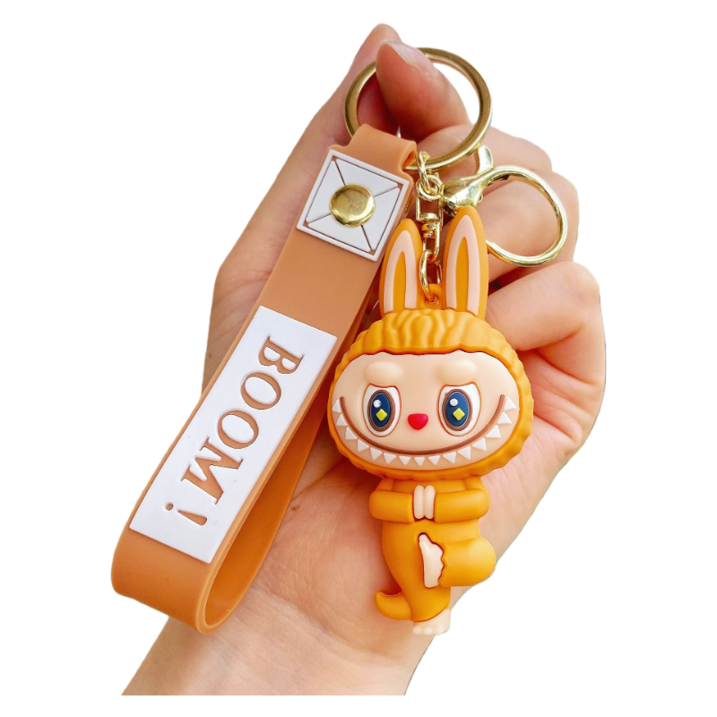 Auraquise - Vente Porte-clés – enfant - Porte-clés en silicone Monster Cozy Yoga Charm mignon dessin animé4