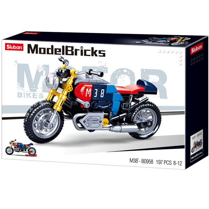 Buntes Motorrad-Baustein-Set (197 Teile) für den Großhandel von Texas Toy Distribution