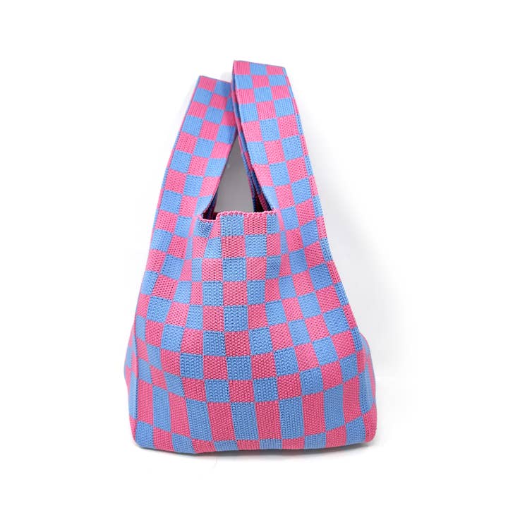 Rainbow Unicorn Birthday Surprise - Wholesale Tote Bag - Women's - Patti Checkered Tote Bag – Reusable Retro Shopping Bag 3