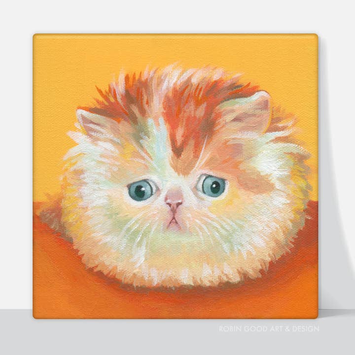 Lienzo Impreso de Gato Purrrplejo para venta al por mayor de Robin Good Art & Design