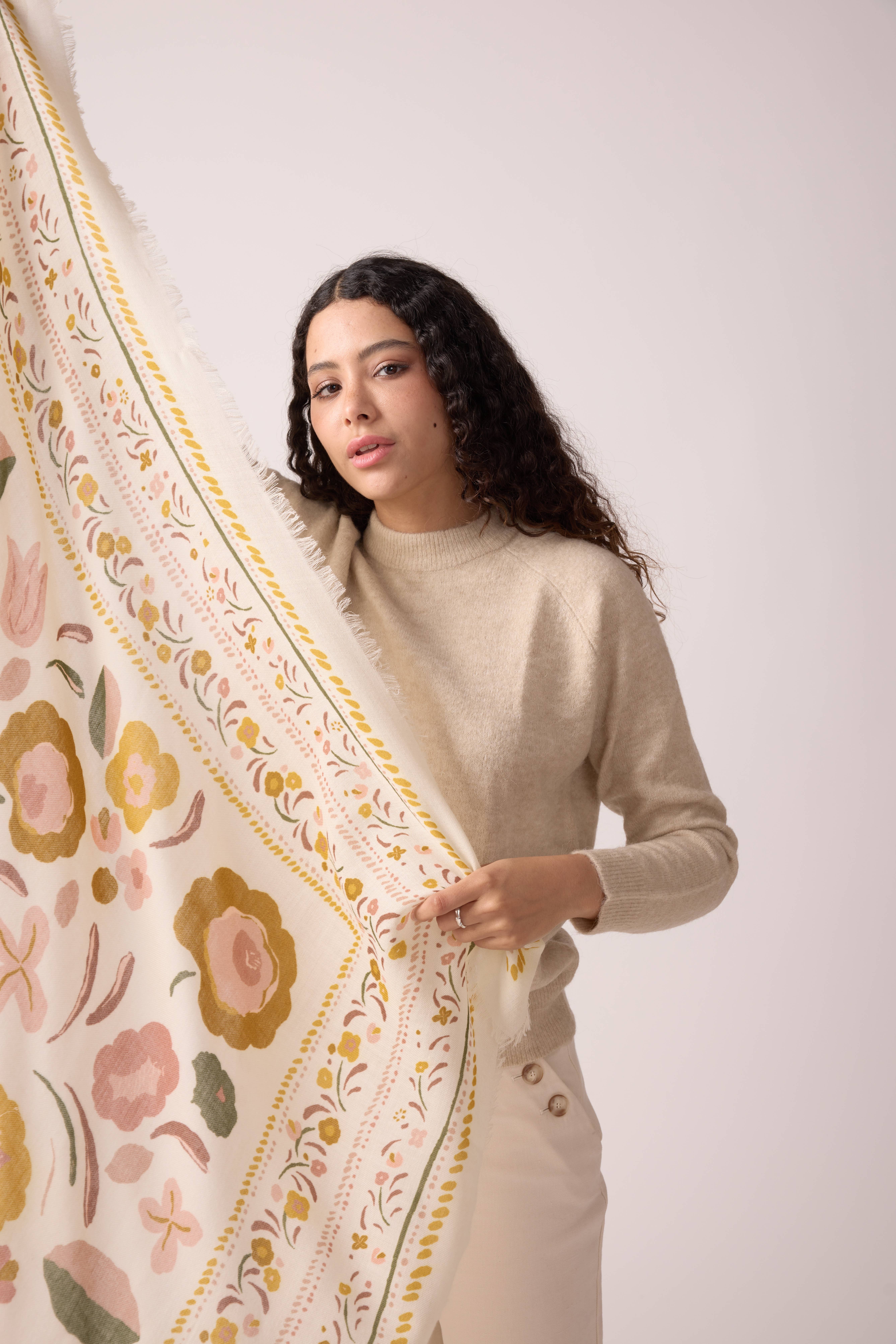 Maradji – Großhandel Kopftuch – Damen – Balkans Schal aus Bronze-Wolle und Seide7