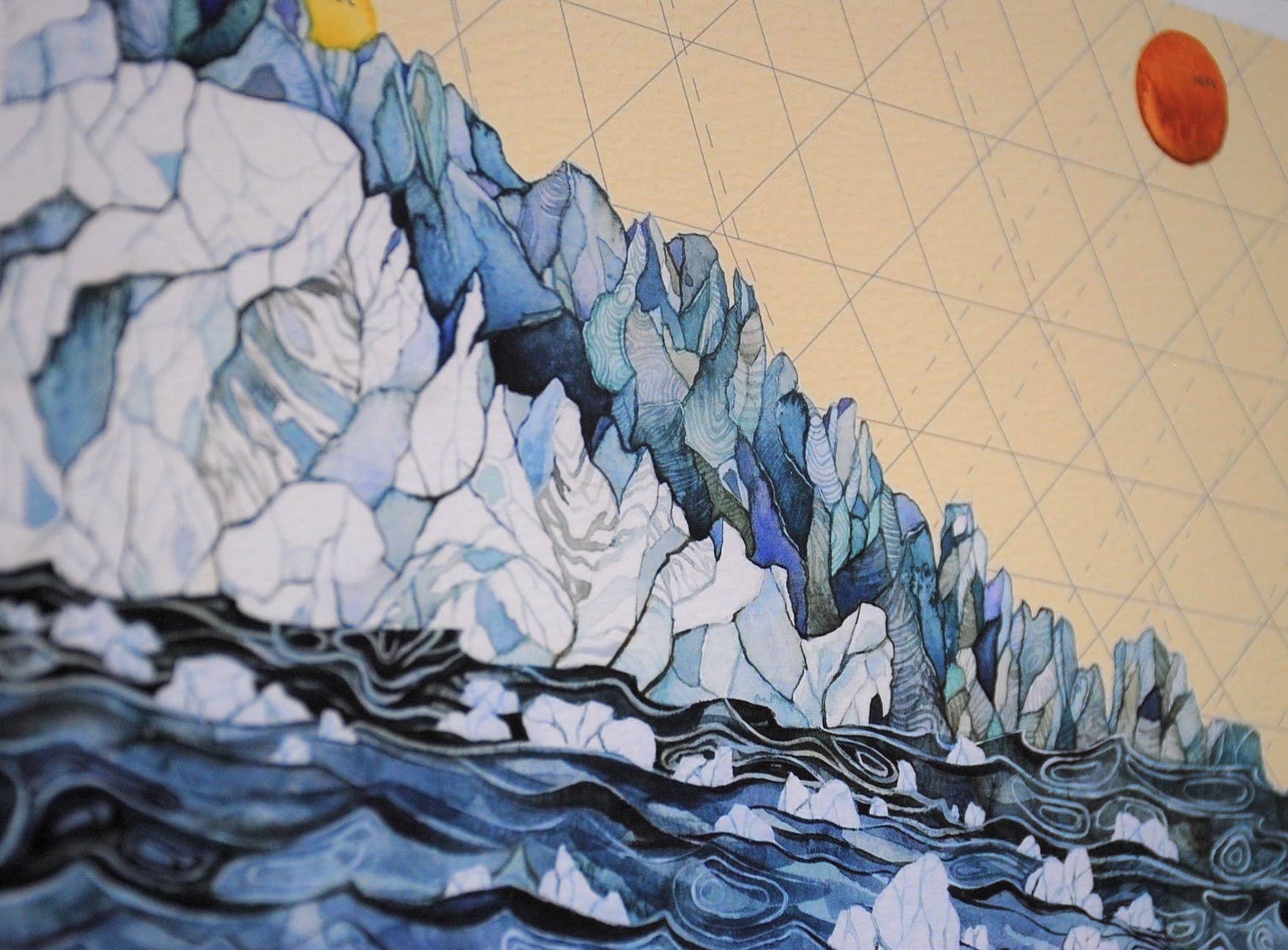 Jill Pelto Art - Wholesale Art Print - Glaciers, Oceans, and Suns Art Print4