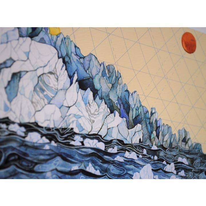 Jill Pelto Art - Wholesale Art Print - Glaciers, Oceans, and Suns Art Print4