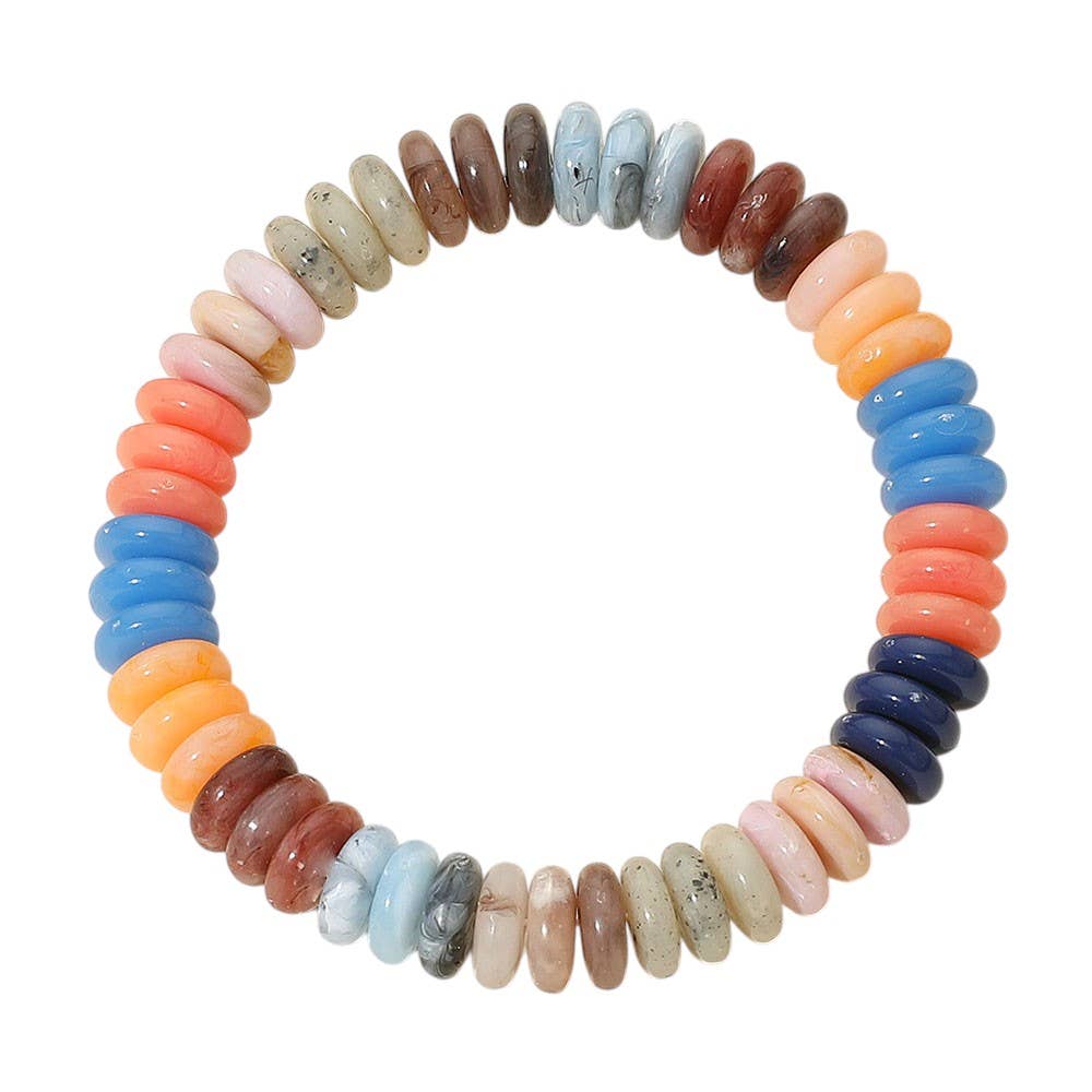 Sensibling Corp. - Wholesale Armband met kralen - Gemarmerde Platte Schijf Kralen Stretch Armband7