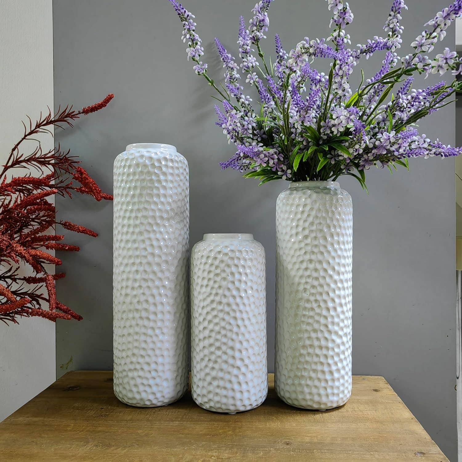 Hosley - Wholesale Vase - Hosley® S-3 Ceramic Honeycomb Vase - White6