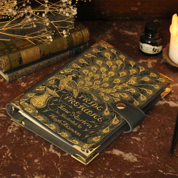 Pride and Prejudice Green Refillable Ring Binder Notebook for wholesale by Well Read Company