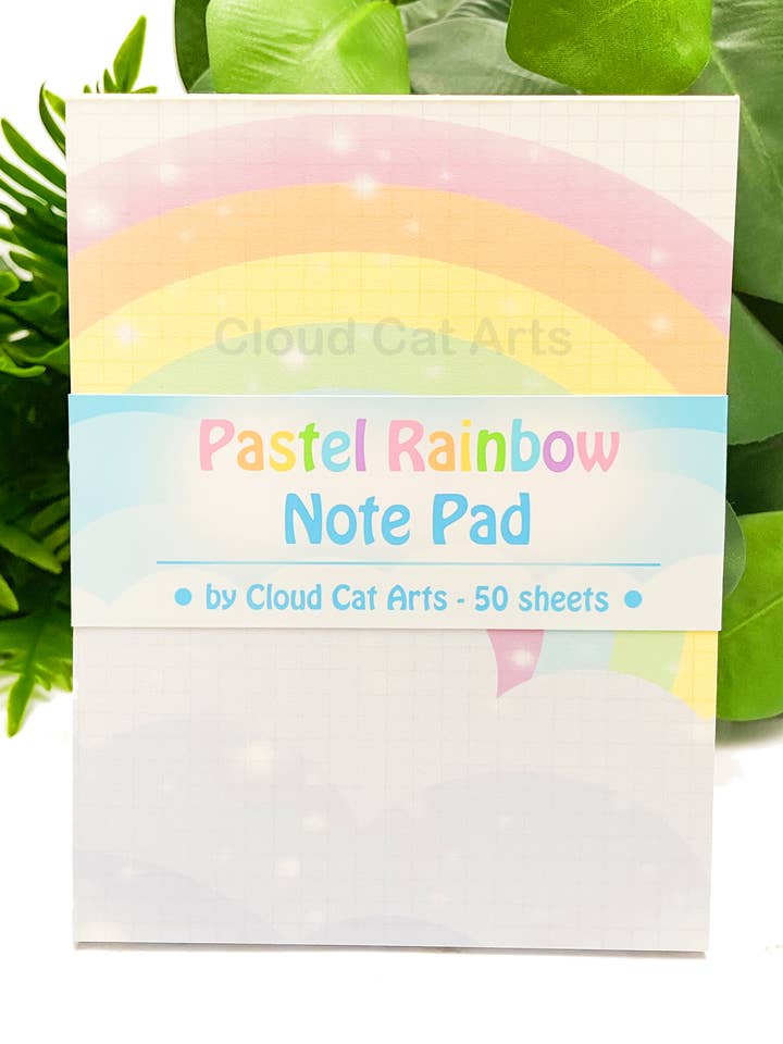 Pastel Rainbow - Grid Notepad for wholesale by Cloud Cat Arts