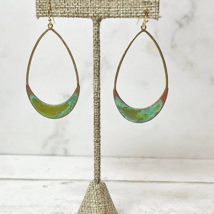 Rage Gems & Jewelry - Wholesale Dangle Earrings - Verdigris Brass Teardrop Earrings3