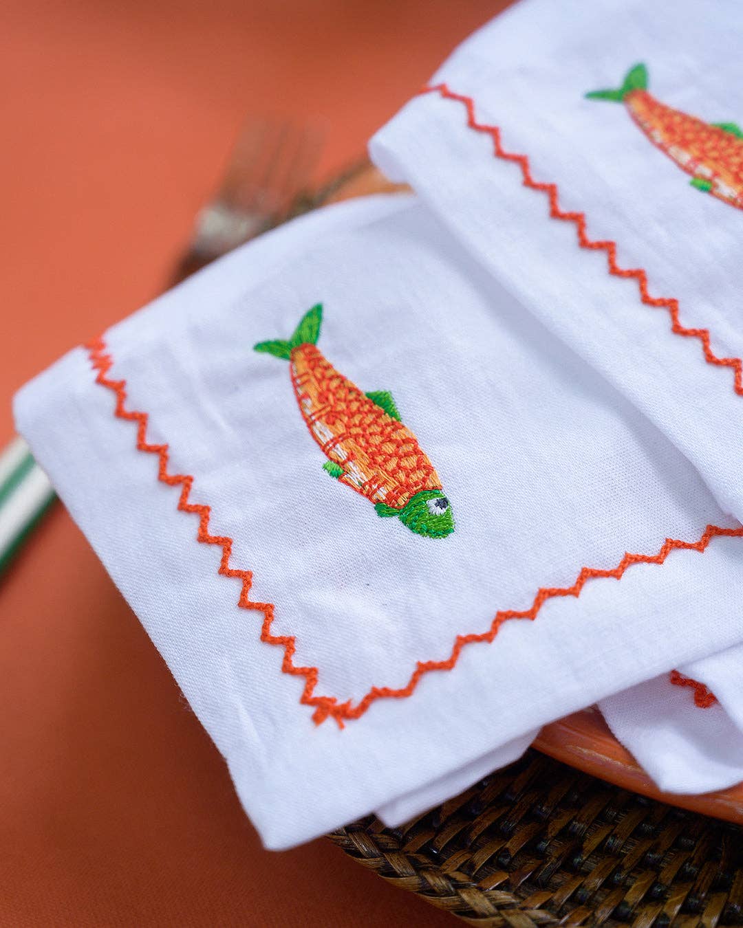 Mariaida Home - Wholesale Dinner & Cloth Napkin - Sardinha Santos Populares Napkin (Pack of 2)3