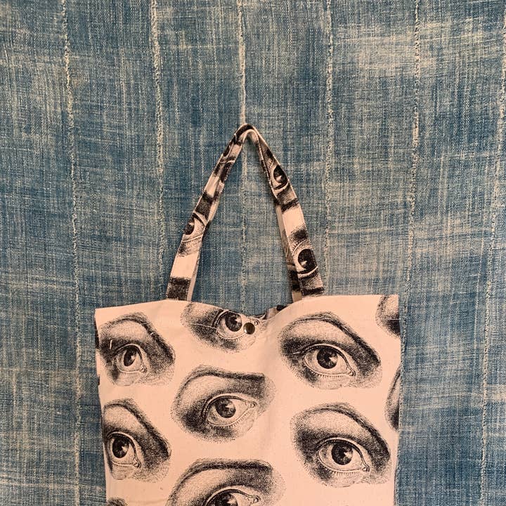 Sacola de lona de algodão com estampa de tela de mão por atacado de Little Baby Kitty