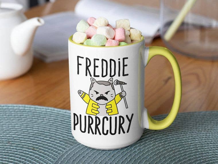 Ink Pop - Wholesale Coffee Mug - Freddie Purrcury Funny Cat Coffee Mug2