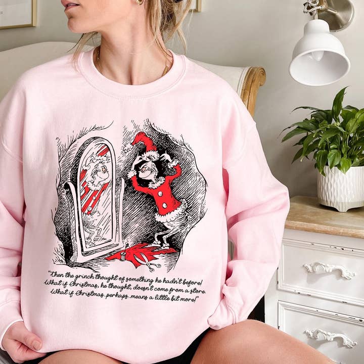 TheKingShirt - Wholesale Graphic Sweatshirt - Women's - Grinchmas Christmas Means A Little Bit More Family Tee3