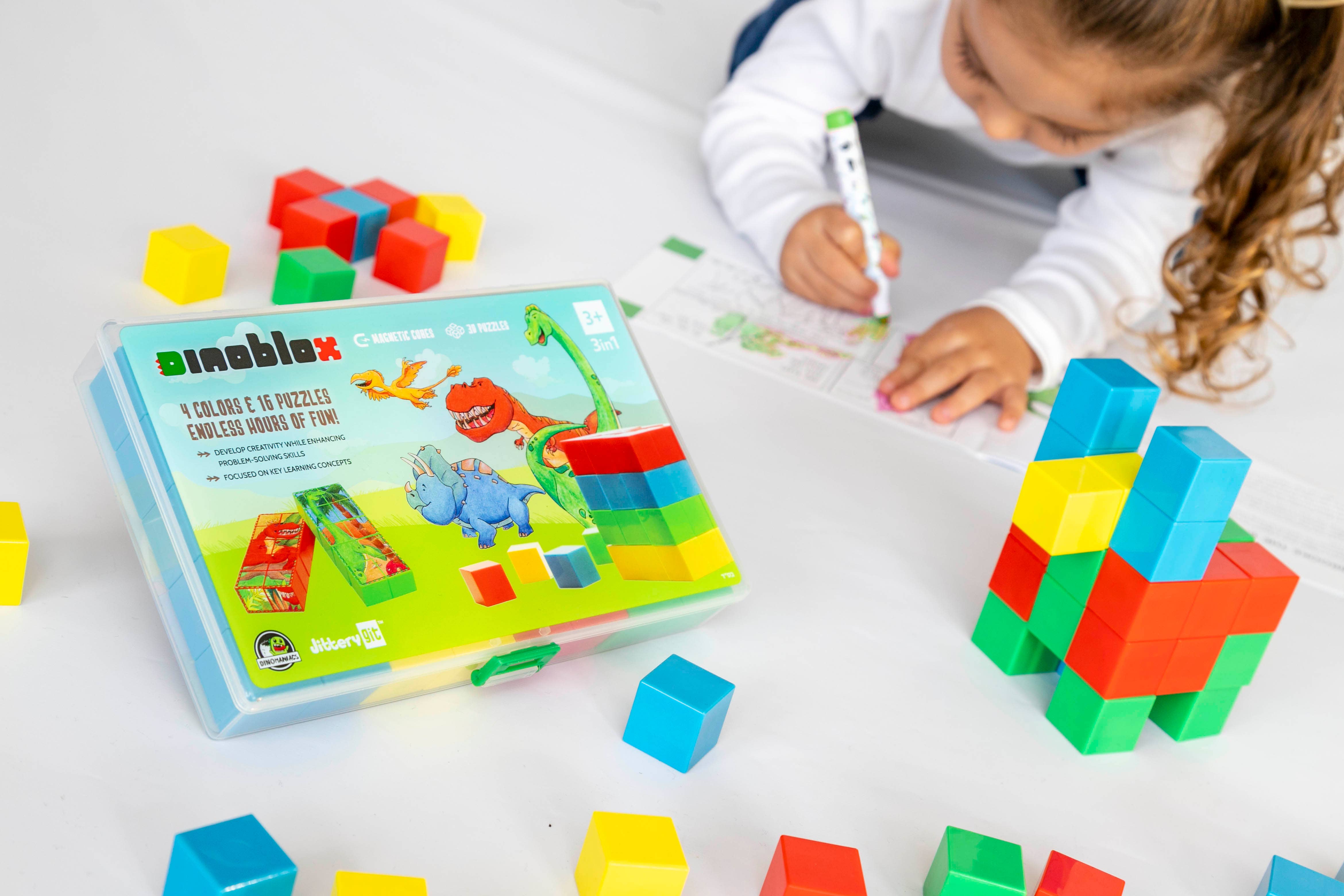 JitteryGit - Wholesale Building Set - Kids - DinoBlox - Educational Magnetic Dinosaur Puzzle Blocks Kit8