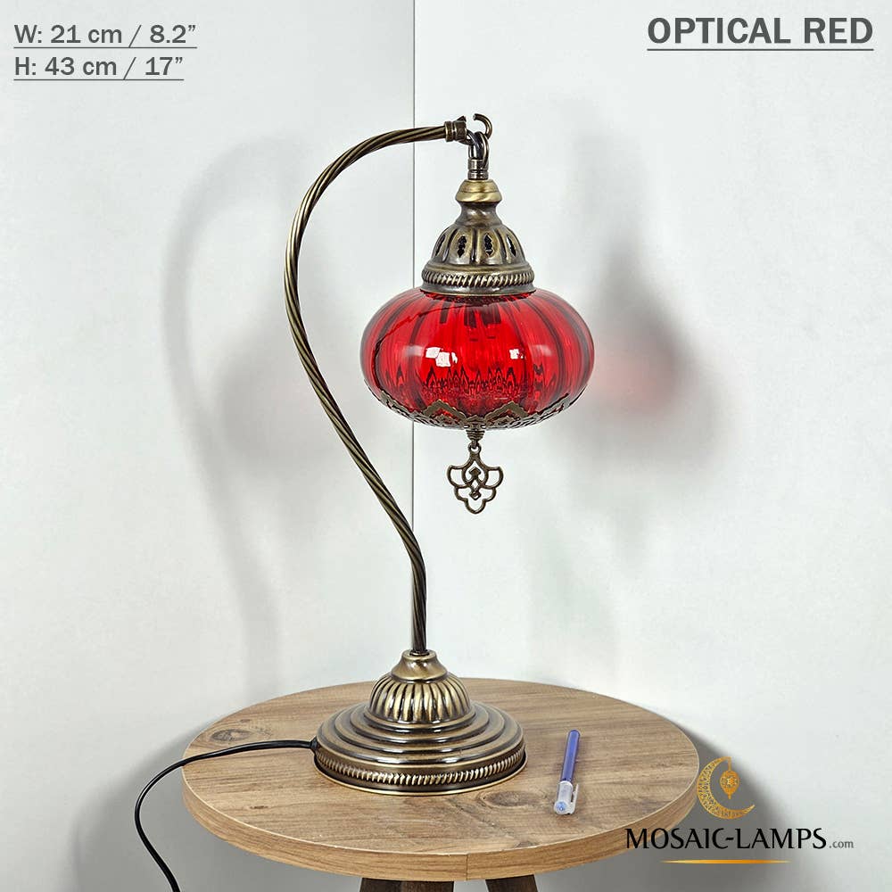 Mosaic Lamps - Vente Lampes d'appoint/de bureau - Lampe de table en verre clair à col de cygne, 8 modèles différents - Ottoman Gooseneck26