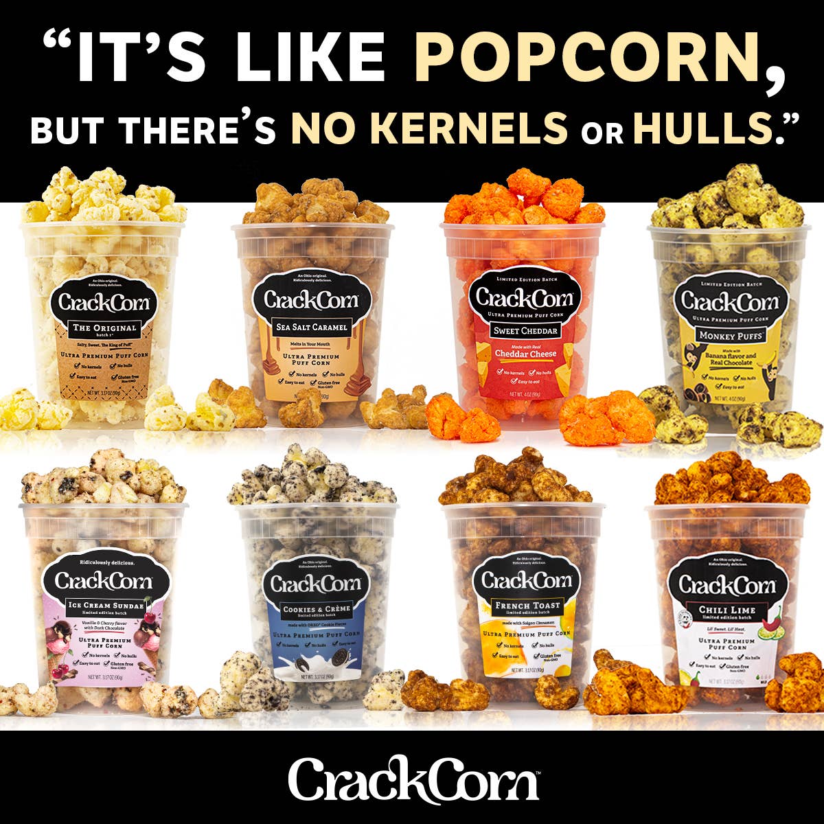 Puffy Pop / Crack Corn – Engroshandel Popcorn – Crack Corn / Puffy Pop - Havsaltkaramel (113 g)1